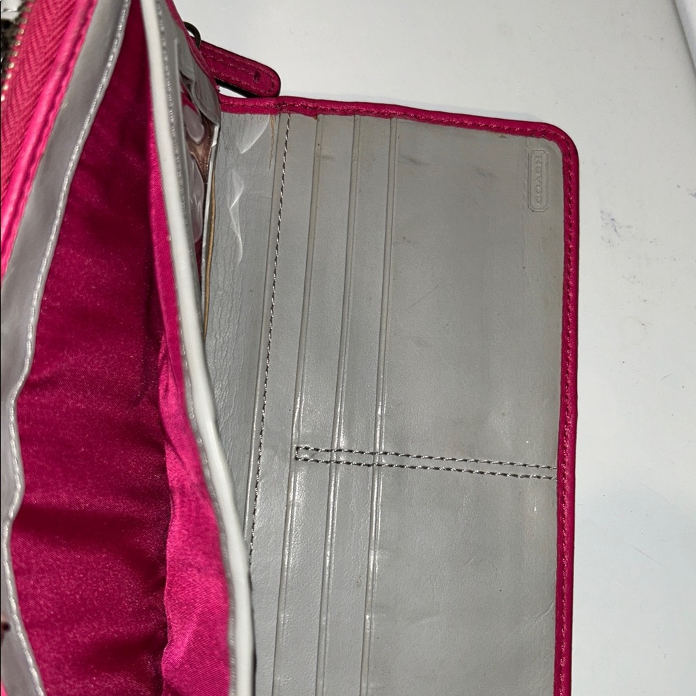 Coach Fuchsia Perforated Women's Wallet - Picture 8 of 16